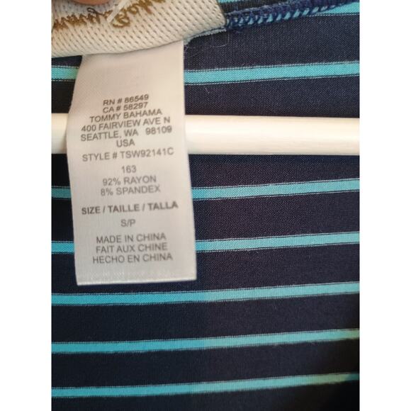 Tommy Bahama Dress Women Small Blue Striped Jersey T Shirt Casual Nautical Maxi - Picture 5 of 6
